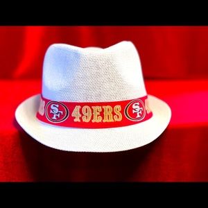 San Francisco 49ers white fedora